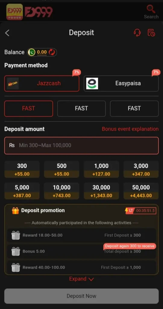 fd999 deposit